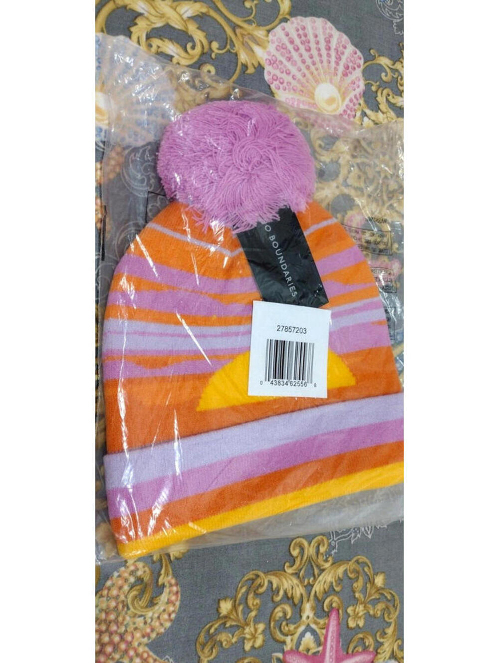 NEW Beanie Sun Sunrise Scene Vibrant Happy Colors Yellow Orange Pink Retro 70s - Picture 15 of 15